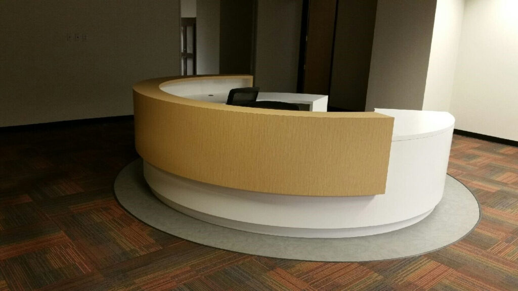 Custom Reception desk in commercial millwork
