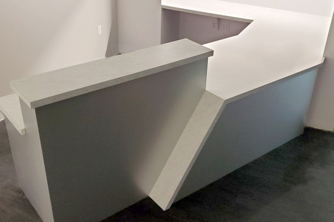Custom Reception Desk with angled Countertop