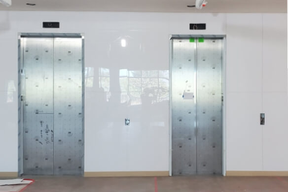 Lumicor Panels at an elevator entrance